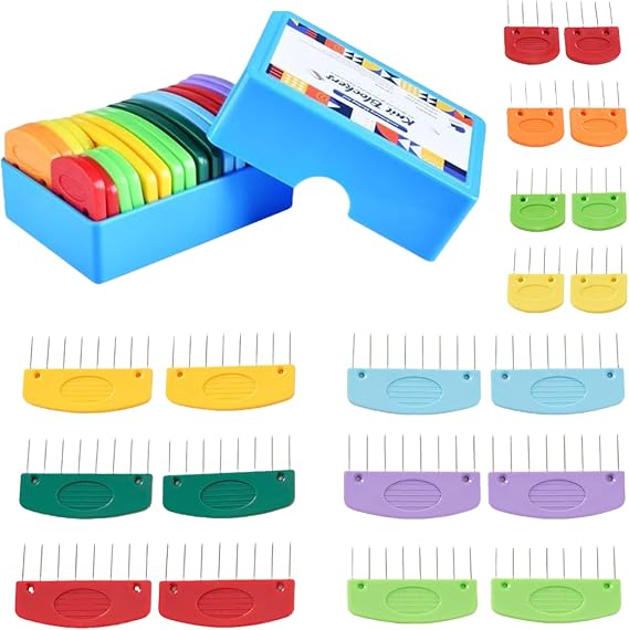 Blocking Pins for Knitting & Crochet, 20Pcs Knit Blocking Combs Set with Storage Box, Stainless Steel Rust-Proof Blocking Pins for Blocking Mats, Crochet & Knitting Projects, Blankets, Scarves
