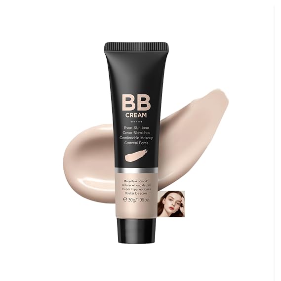 Hydrating BB Cream, Full-Coverage Foundation & Concealer Face Moisturizer for Women Beauty Skin, Even Skin Tone, Oil Control & Cover Flaws, Natural Finish for All Skin Types (Light 160)