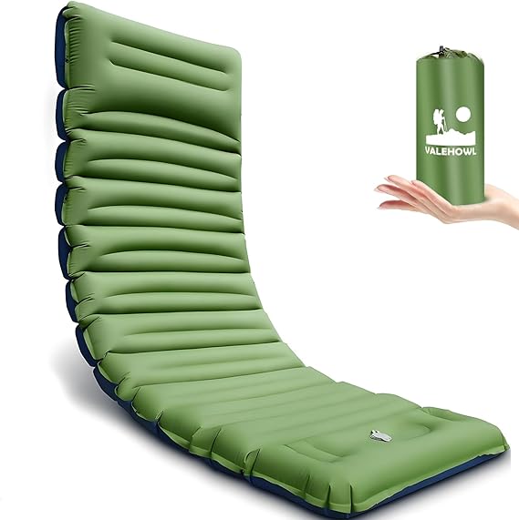 10 cm Thick Inflatable Camping Sleeping Mat with Inner Bands R Value 4.0 Inner bands to prevent sagging integrated foot pump 60s inflation tear-resistant waterproof 4 seasons outdoor mattress