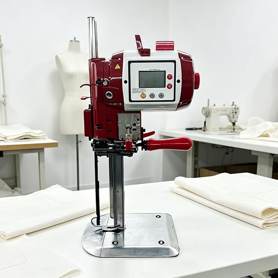 2180W Computerized Servo Fabric Cutting Machine, 1000-4500 RPM Adjustable Speed, 6/8/10in Cutting Height, 110V/220V Industrial Straight Knife Cloth Cutter for Textile 220v-12