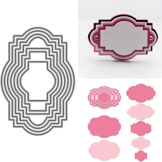 Vintage Lace Label Metal Cutting Dies Sets for Card Making