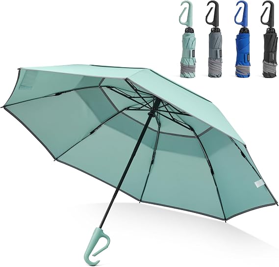 G4Free 46inch Ring Buckle Umbrella, Inverted Design with Carabiner Handle