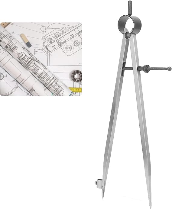 Woodworking Compass compas Heavy Duty Carpenter Drafting Compass Wing Divider Line Location Scriber dividers tool with Pencil Holder Geometry & Drafting Compass for Carpenter (300mm) Compasses