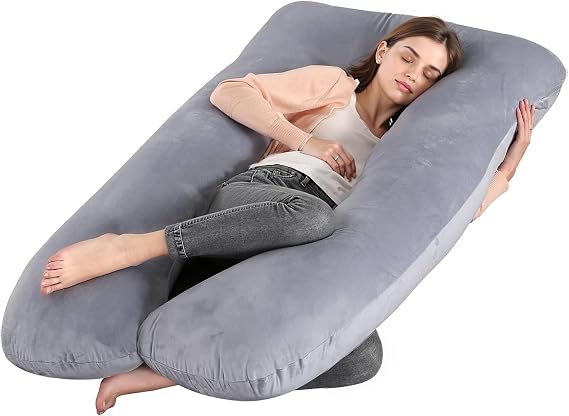 Pregnancy Pillow, Full Body Pillow, Maternity Pillow for Side Sleeper, Pregnancy Body Pillow for Pregnant Women Suppor, Ideal for Back, Belly & Hip Relief with Washable Cover (U-shape)