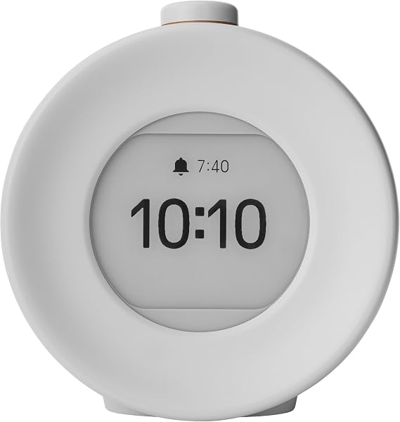 mudita Harmony 2 Digital Alarm Clock - Daylight Alarm Clock with E-Ink Screen and Meditation Function and Snooze Function - Sunrise Alarm Clock - 17 Melodies, Relaxation Sounds, Nature Sounds (Grey)