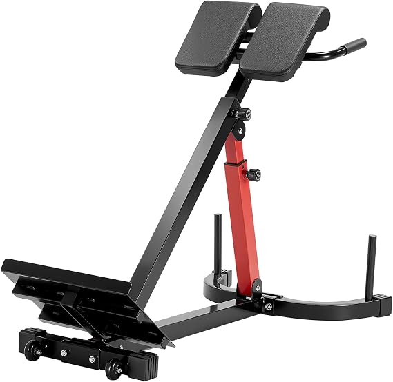 VEVOR Roman Chair Hyperextension Bench, 350 lbs Adjustable Extension Machine, Multi-Function Exercise Equipment for Glute, Hamstring, Lower Back, and Ab Workout, Fitness Weight Bench for Home Gym