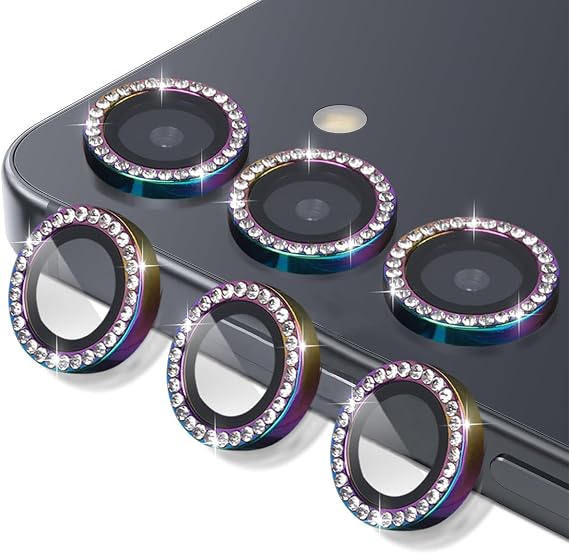 Camera Lens Protector for Samsung Galaxy S25, Tempered Glass Lens Protector Fits for Samsung Galaxy S25 Diamond Colorful