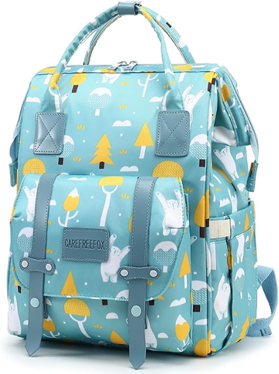 Large Capacity Baby Diaper Bag Backpack Waterproof Travel Nappy Diaper Bags Cute for Girls Boys (Swing Bear)