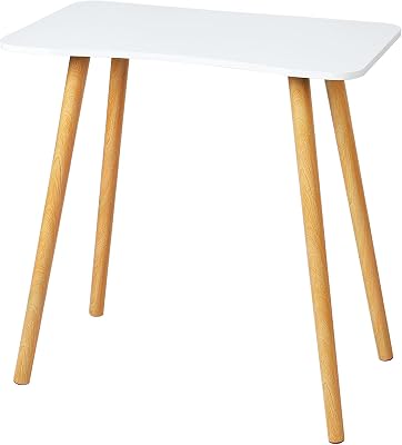 Writing Table,Modern Ergonomic Arc Design Thickened Plate Spacious Desktop Computer Desk Solid Wood PC Work White
