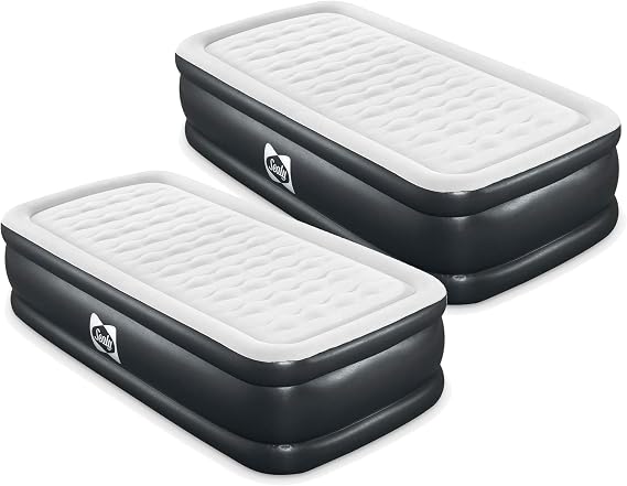 Sealy Tritech 20 Inch Twin Inflatable Air Mattress w/Built-in Pump, 2-Pack