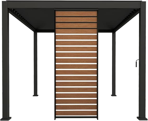 Mirador Accessory - Aluminum Deco Wall Panorama 1/3 10' Side for Pergola 111 Series, Easy Install Windproof UV-Resistant, Takasho, not pergola