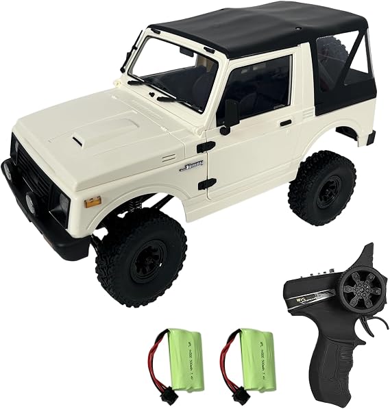RC Rock Crawler WPL C74-1 RC Truck, 1:10 Scale 2.4GHz Remote Control Truck, 4WD All Terrain Off-Road RC Crawler with LED Lights and 2 Rechargeble Batteries for Adults