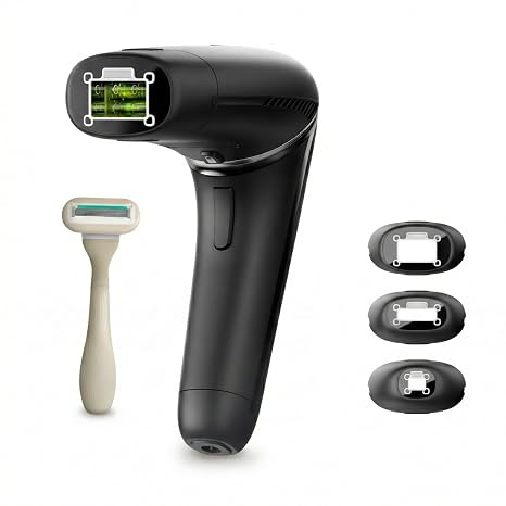 Silk'n 7 IPL Hair Removal Device for Women and Men, FDA-Cleared Permanent Hair Reduction at Home, 360 Rotating Head, Galvanic + IPL Technology, 3 Smart Attachments, Skin Tone Sensor, Painless, Black