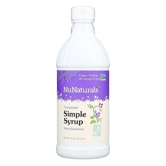 NuNaturals Stevia Simple Syrup Sweetener, Sugar-Free, 16 oz