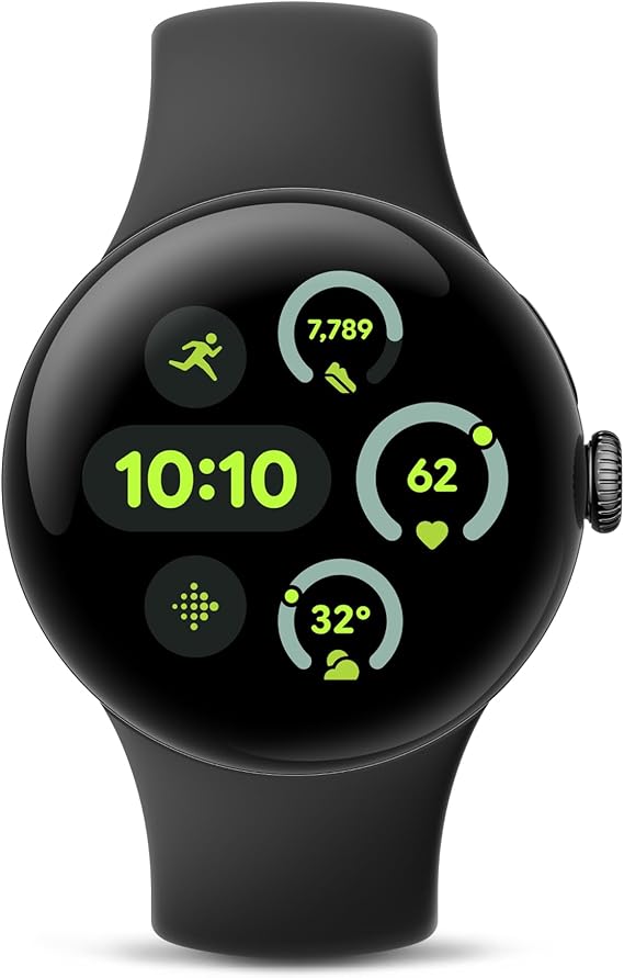 Google Pixel Watch 3 41mm Matte Black Aluminum Case/Obsidian Active Band Wifi GA05757-US