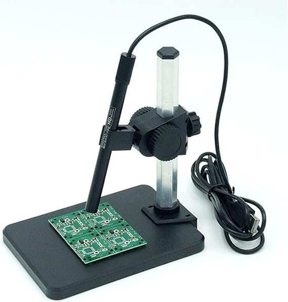 Microscope Kit 600X Pen Style LED Electronic Magnifying Glass Pocket USB Digital Microscope with Light Liftable Bracket Microscope Lens Adapters