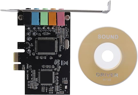 5.1 Internal Sound Card for 10 with Low Profile Bracket, 3D Stereo PCI-E, CMI8738 Chip 32/64 Bit Sound Card PCI, 500154344