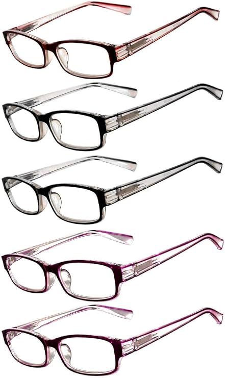 OWL 5 Pairs Reading Glasses Fashion Ladies Readers Spring Hinge