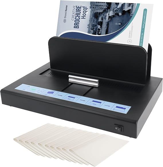 Thermal Binding Machine 500 Sheets Capacity, Book Binding Material | 110V Binding Machine A3(Short Edge)/A4/A5 Document Heat Binder with 10Pcs Covers (Black)