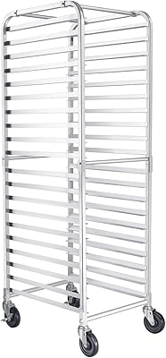 HARDURA 20 Tier Bun Pan Rack, Bakery Rack with Casters, NSF Home Commercial Kitchen, Aluminum Storage Cooling Sheet Pan Rack,20x26x69H