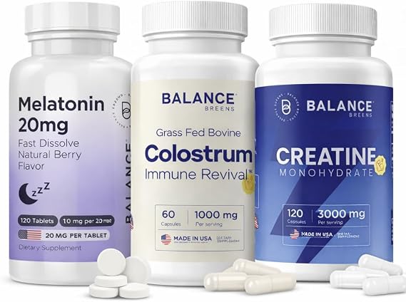 Balancebreens Melatonin + Colostrum + Creatine Night & Recovery Wellness Bundle