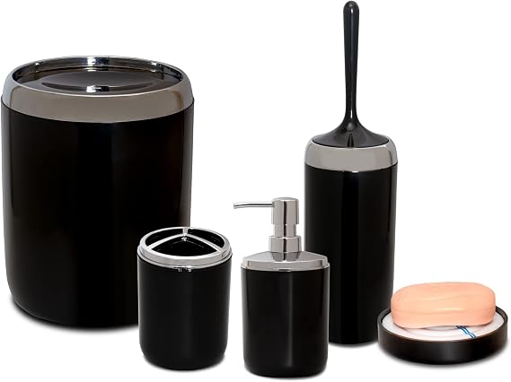 Primanova LIMA XL CHROME DECORATED BATHROOM SET/BLACK