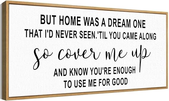 But Home Was A Dream Sign Canvas Framed Wall Art,Family Love Quotes Sign Wall Decor for Home Bedroom,Housewarming Gifts Wedding Gift for Friends Couple