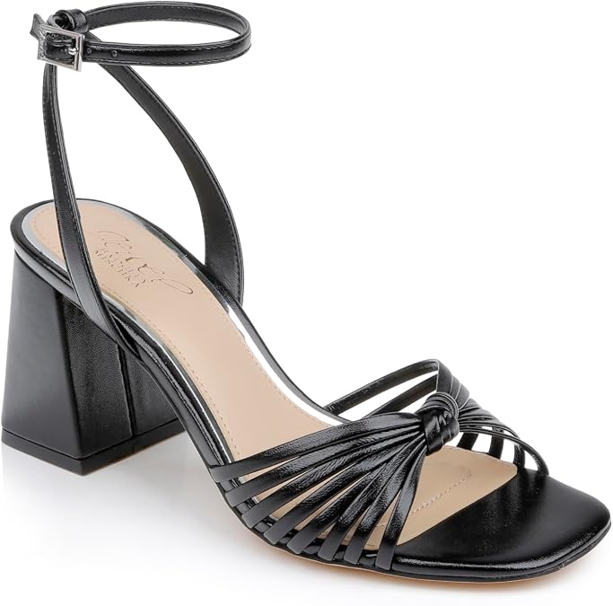 Jewel Badgley Mischka Nariah Cage Block Heel Sandals