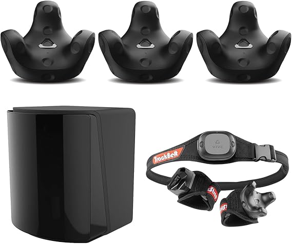 HTC 3 Pack Vive Tracker (3.0) Bundle with Base Station 1.0, Rebuff Reality