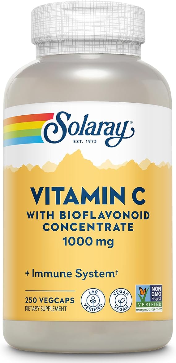 SOLARAY Vitamin C 1000 mg with Citrus Bioflavonoids, 250 VegCaps