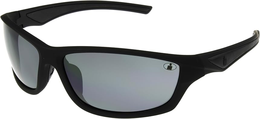 Ironman Mens Relentless Wrap Sunglasses, Matte Black, 63 mm