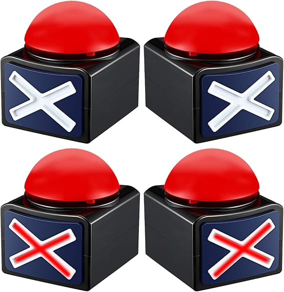 Buzzer button with lights and sound, parent-child play button, play buzzer (4 pieces)