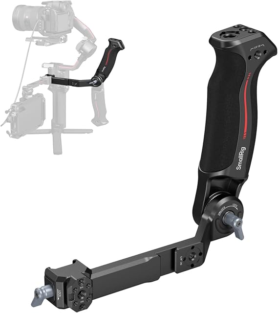 SmallRig Sling Handle Gimbal Handgrip for DJI RS, 180 Adjustable Grip | for DJI RS 2 /RSC 2 /RS 3 /RS 3 Pro /RS 3 Mini /RS 4 /RS 4 Pro /RS 4 Mini /RS 5, for Low Angle Shots, with QD Socket