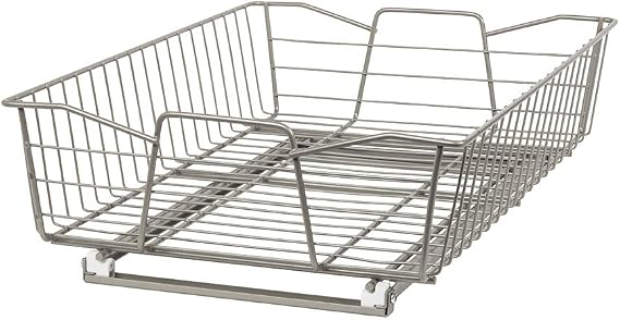 ClosetMaid 14 in. Pull Out Cabinet Organizer, Heavy Duty, Slide Out Pantry Shelves Drawers for Kitchen, Bathroom, Nickel