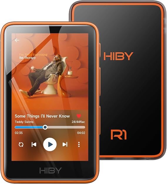 HiBy R1 HiFi MP3 Player with Bluetooth 5.1 Tidal Qobuz DSD 256 native Lossless Music Player with Touchscreen/Hi Res Audio Certified/MSEB Tuning/2TB Expanded Memory