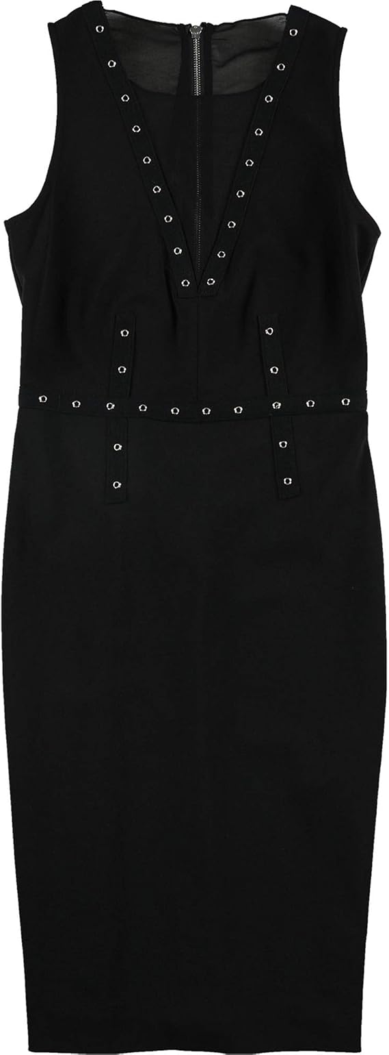 Rachel Roy Womens Embellished Mesh Sheath Dress, Black, Medium