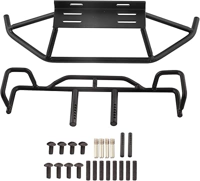 RC Front Rear Bumper, 19cm7.48in Model Vehicle Upgrades Parts Accessories Metal Front Rear Bumper for TF2  TF1 110 Scale RC Crawler Car