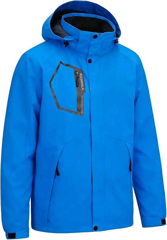 Men's Rain Jacket Waterproof Lightweight Hood jackets for Hiking Cycling Travel Raincoat S-6XL
