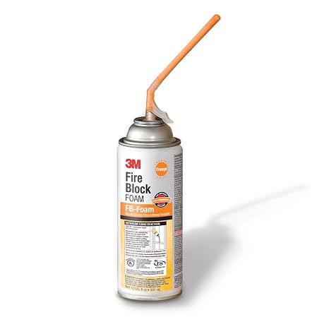 3M Fire Block Foam FB-Foam, Orange Color, 12 fl oz Can