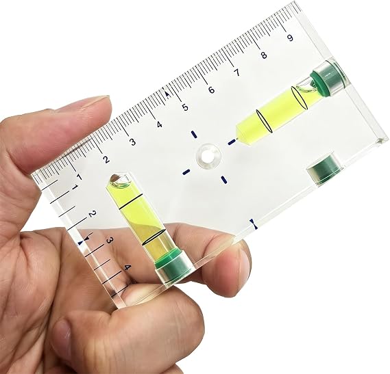 GEONASSUR 95mm Magnetic Acrylic T-Type Torpedo Level, 2 Vials Pocket Levels | Clear acrylic housing, magnetic mounting, multi-angle vials and engraved scale for construction, woodworking and DIY