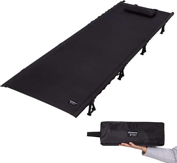 KingCamp Ultralight Folding Camping Cot, Ultra Compact Pack Size 36 × 13cm