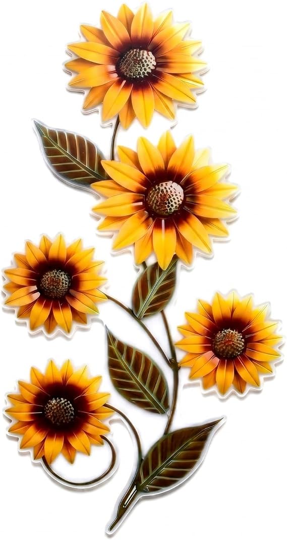 Solvio Premium Acrylic Sunflower Wall Decor - Colorful Outdoor Wall Art Garden Ornaments for Fence Patio Porch Balcony - Rust-Resistant Hanging Sculptures for Indoor Kitchen Living Room Decor