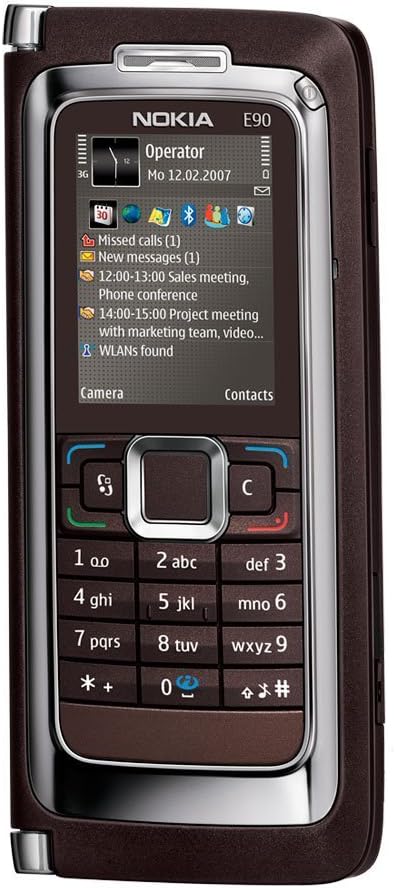Nokia E90 Communicator Unlocked Phone with 3.2 MP Camera, 3G, Wi-Fi, GPS, Media Player, and MicroSD Slot--U.S. Version (Mocha)