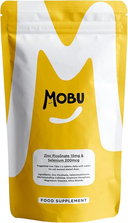 Zinc 15mg & Selenium 200mcg - 120 Tablets - Picolinate & Selenomethionine Immune System Support MOBU UK