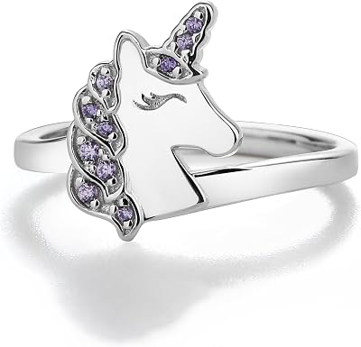 Precious Pieces Childrens .925 Sterling Silver Unicorn Ring for Toddlers and Little Girls