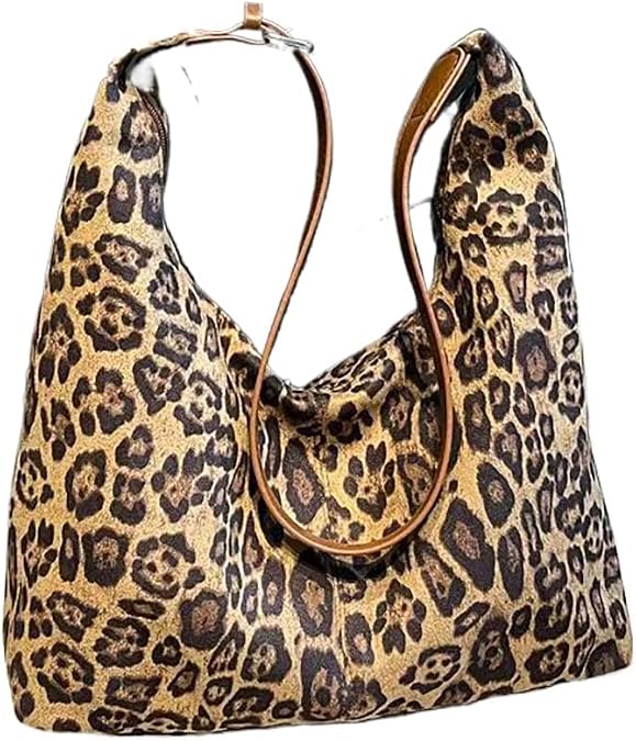 Women's leopard print handbag, tote multifunctional commuting shoulder bag, versatile and fashionable casual bag