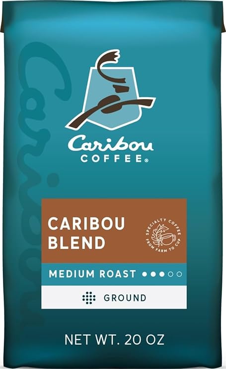Caribou Coffee, Medium Roast Ground Coffee, 100% Arabica Coffee - Caribou Blend 20 Ounce Bag