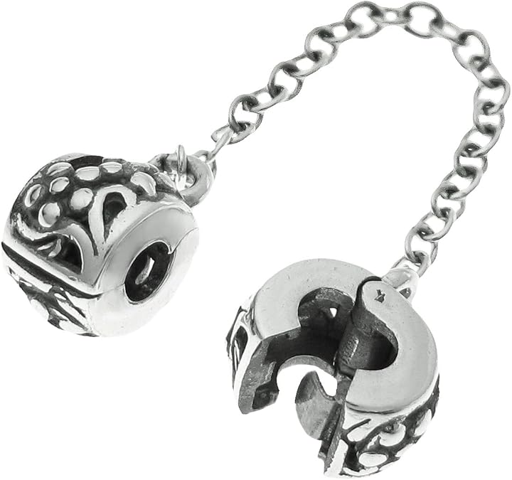 Sterling Silver Stopper Safety Chain Bead For European Charm Bracelets