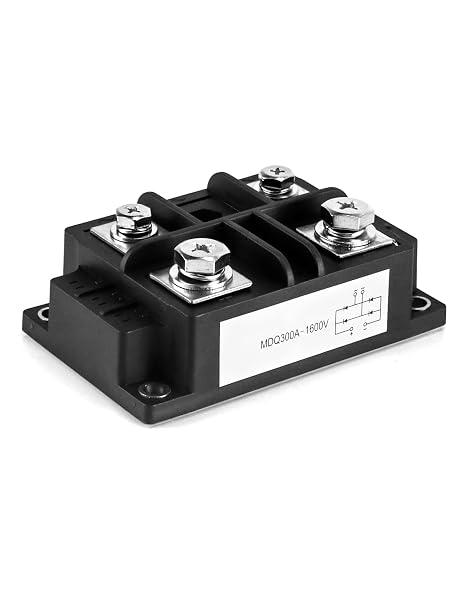 QWORK Bridge Rectifier, MDQ-300A 1600V High Power Single Phase Bridge Rectifier, 4 Terminal Full Wave Diode Module Welding Structure Rectification Module Large Flow Capacity DC One Phase