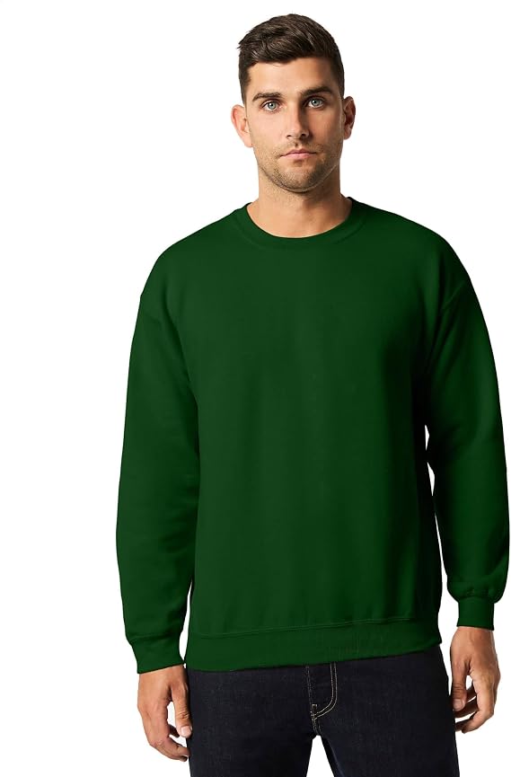 Gildan Adult Fleece Crewneck Sweatshirt, Style G18000, Multipack, Forest Green (1-Pack), Small